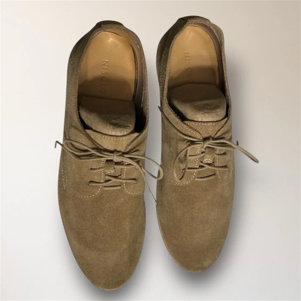 Nisolo‎ Men's 8 Stone Sedona Suede Travel Derby Oxford Leather Shoes New in Box